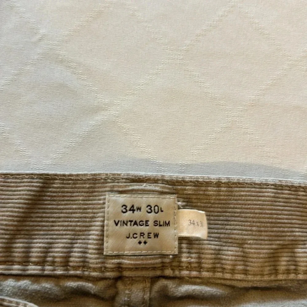 J. Crew Cords Vintage slim straight size 34x30 34 x‎ 30 style 46934
